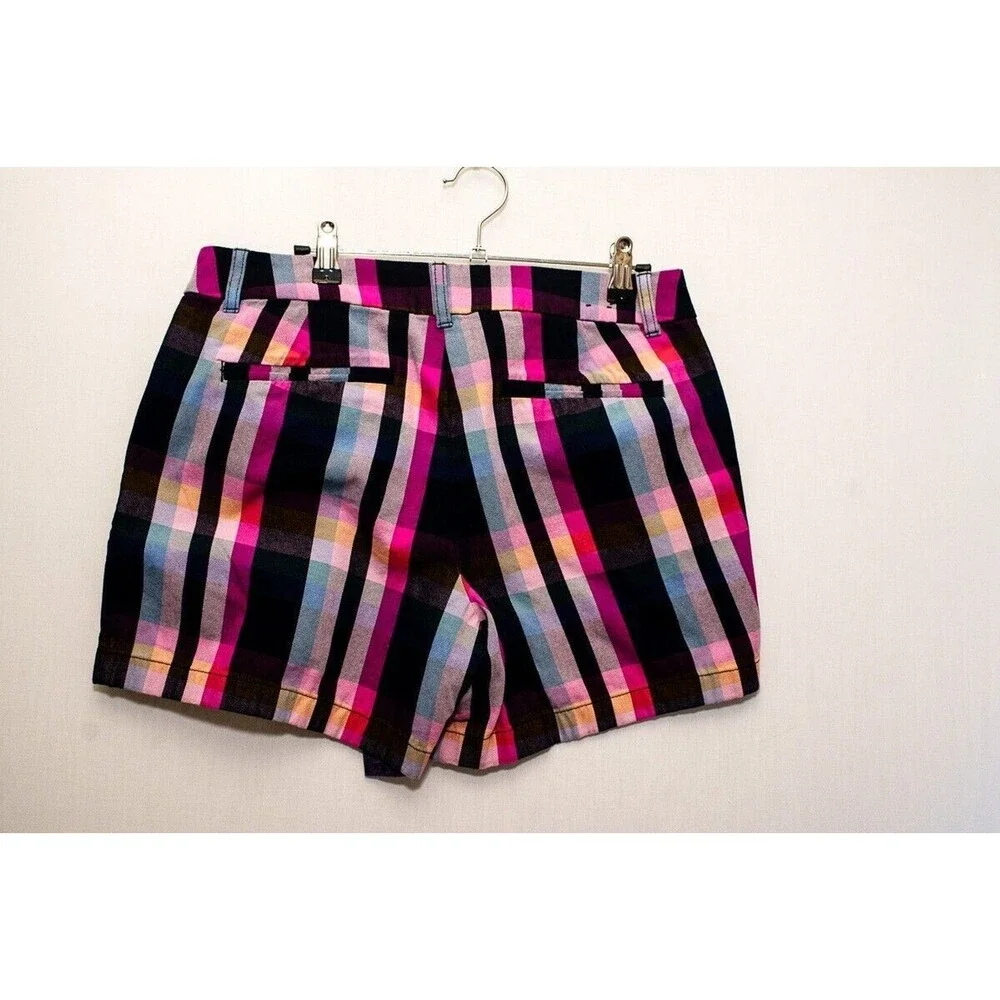 J Crew 8 plaid bright shorts colorful Re-imagined cotton